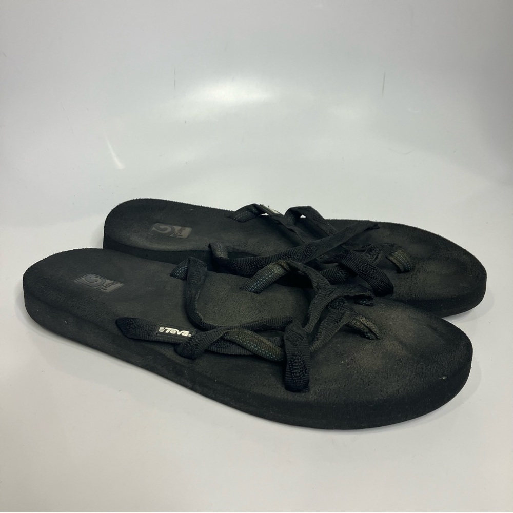 Teva mush Alowahu sandals flip flops black womens size 10 casual‎ summer beach